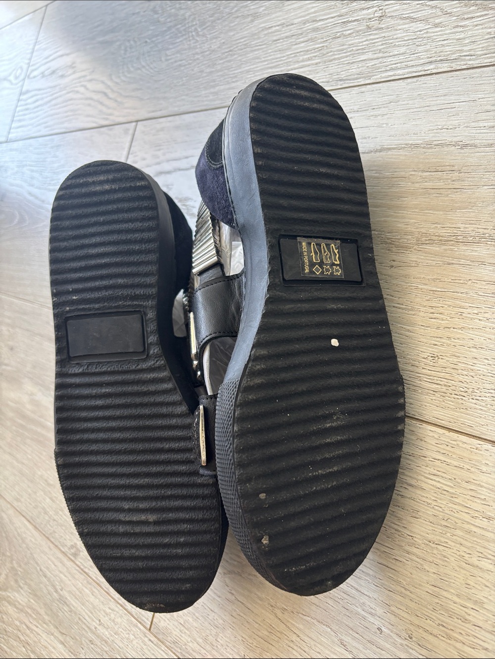 TOGA Pulla Black Sandals with Silver-Tone Stud and Plate Accents - Picture 6 of 7